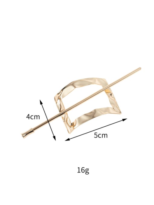 Rectangle, gold concave convex surface Alloy Minimalist Geometric Hair Stick