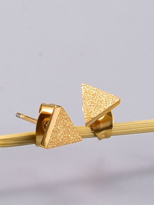 A TEEM Titanium Steel Triangle Minimalist Stud Earring 1