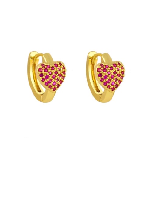 CC Brass Cubic Zirconia Heart Bohemia Stud Earring 3