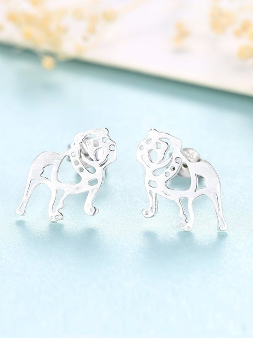 CCUI 925 Sterling Silver Dog Cute  dog Stud Earring 2