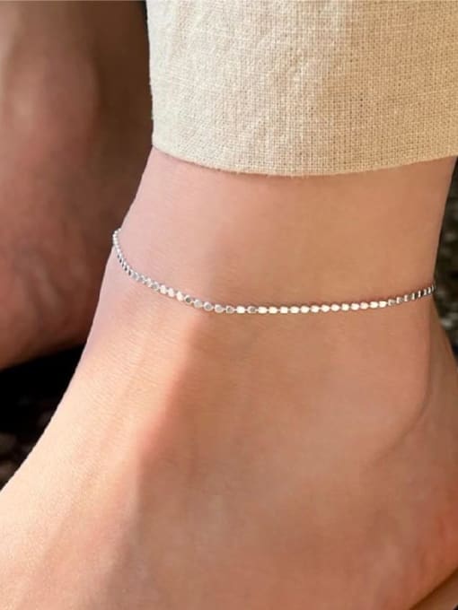 Boomer Cat 925 Sterling Silver Round Minimalist  Anklet 1
