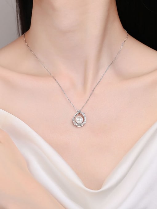 MOISS 925 Sterling Silver Moissanite Geometric Dainty Necklace 1