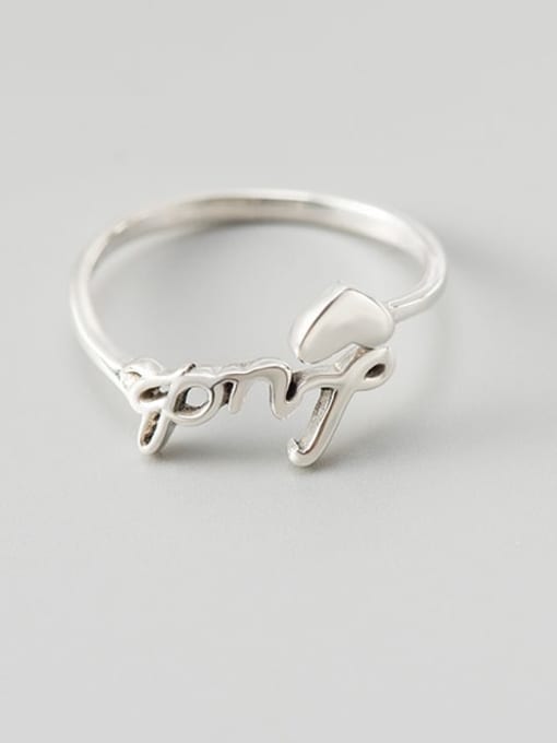 XBOX 925 Sterling Silver Letter Minimalist Band Ring