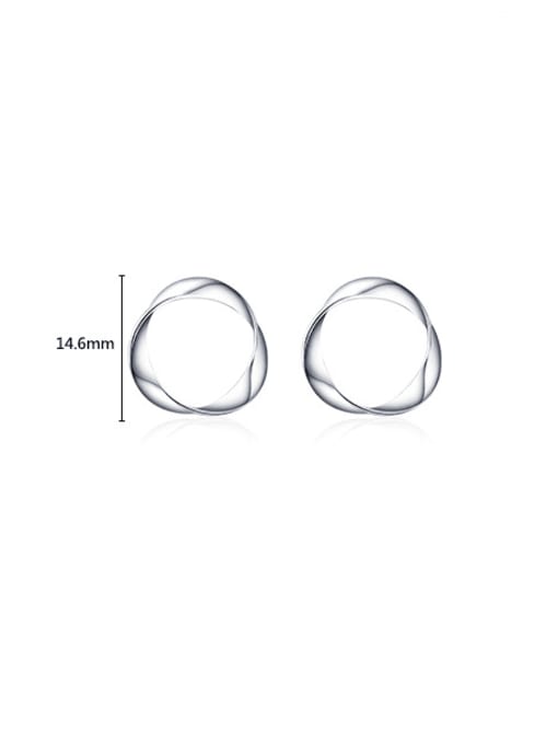 MODN 925 Sterling Silver Geometric Minimalist Stud Earring 2