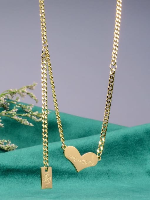 A TEEM Titanium Smooth Heart Minimalist pendant Necklace