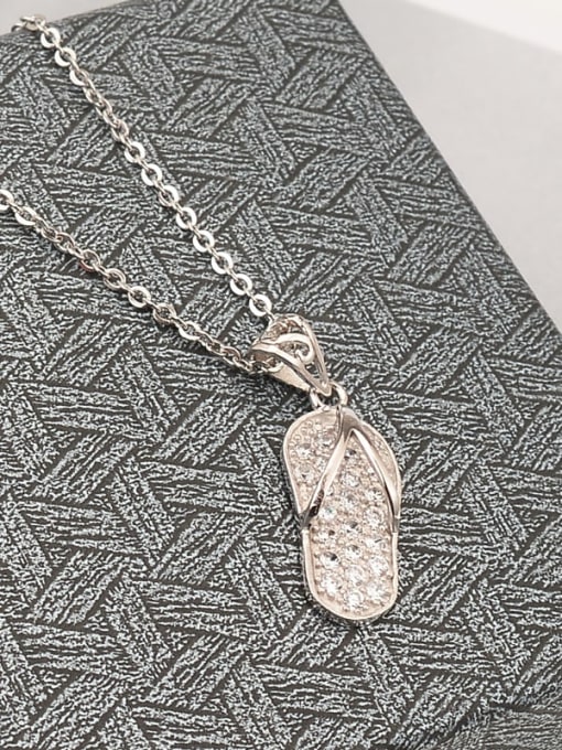 A TEEM Titanium Irregular Minimalist shoes pendant Necklace