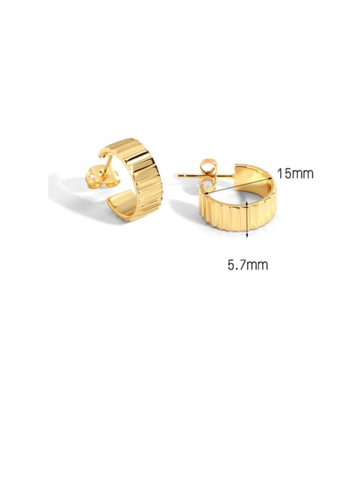 CHARME Brass Geometric Vintage Stud Earring 3