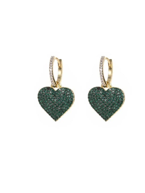 ROSS Brass Cubic Zirconia Heart Dainty Huggie Earring 1