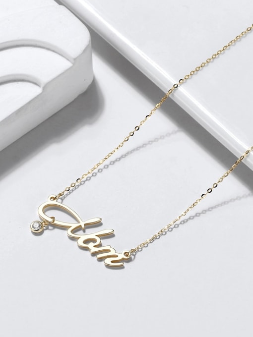 RINNTIN 925 Sterling Silver Letter Minimalist Necklace 2