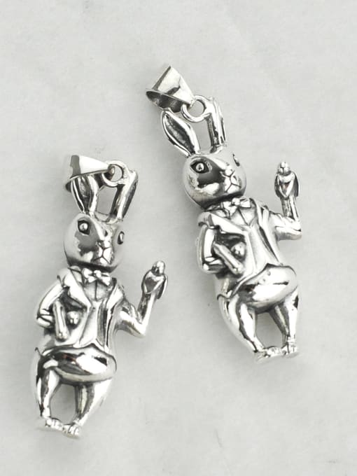 SHUI Vintage Sterling Silver With Vintage Rabbit Pendant Diy Accessories 4