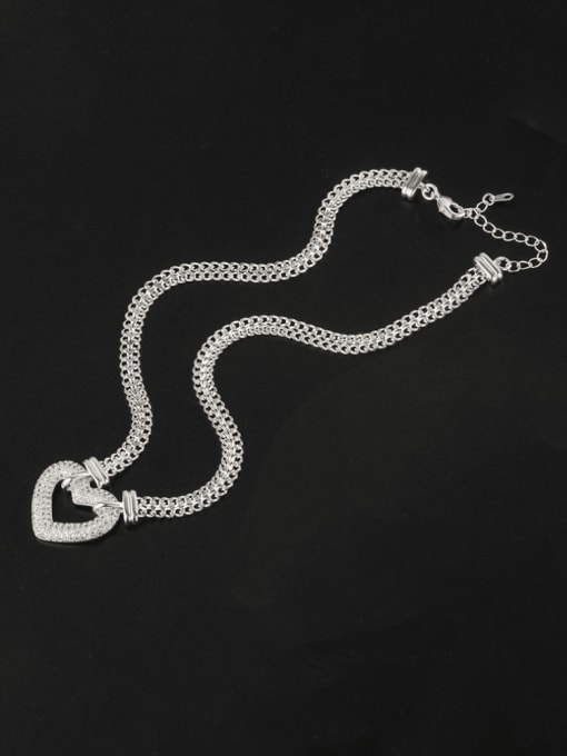 ROSS Brass Cubic Zirconia Luxury Heart  Bracelet and Necklace Set 3