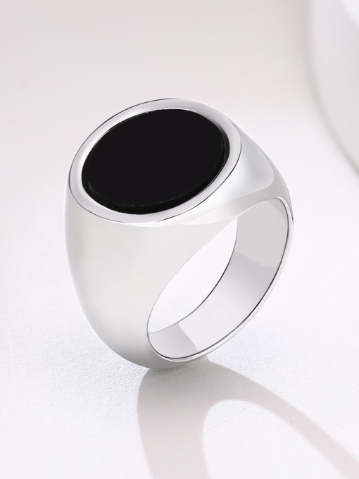 CONG Titanium Steel Acrylic Geometric Minimalist Band Ring 1