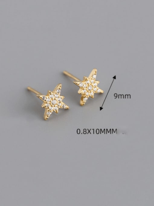 Boomer Cat 925 Sterling Silver Cubic Zirconia Star Vintage Stud Earring 2