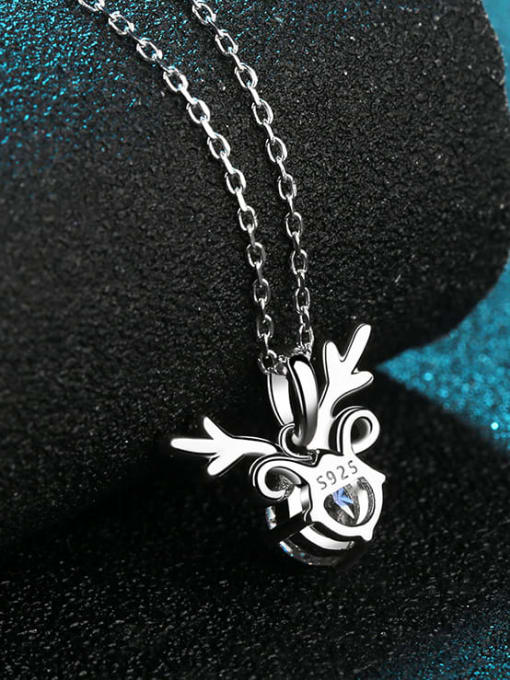 MOISS Sterling Silver Moissanite Deer Dainty Necklace 2