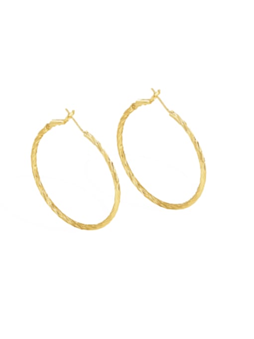 Gold Big Circle Earrings Brass Round Minimalist Hoop Earring