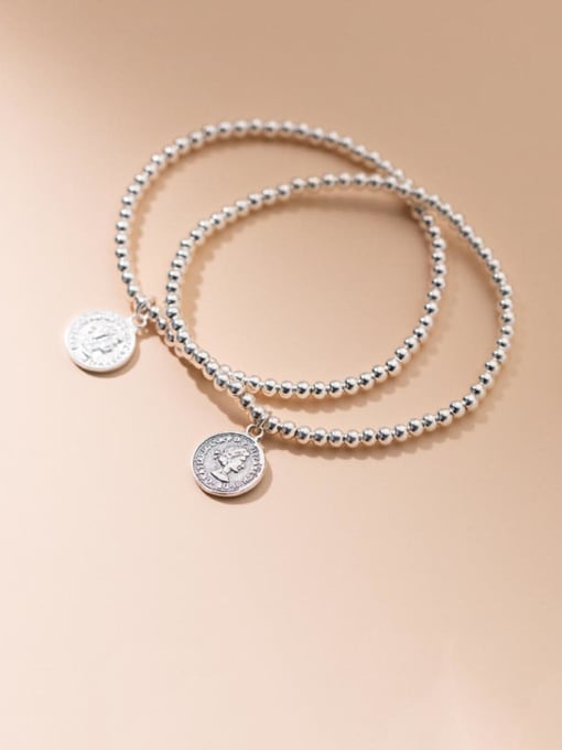 Rosh 925 Sterling Silver Bead Geometric Vintage Beaded Bracelet