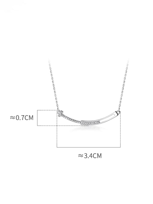 Silver Style 925 Sterling Silver Cubic Zirconia Geometric Minimalist Necklace