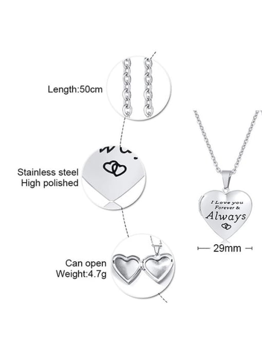 Style V (including chain 50cm) Titanium Steel Heart Minimalist Necklace