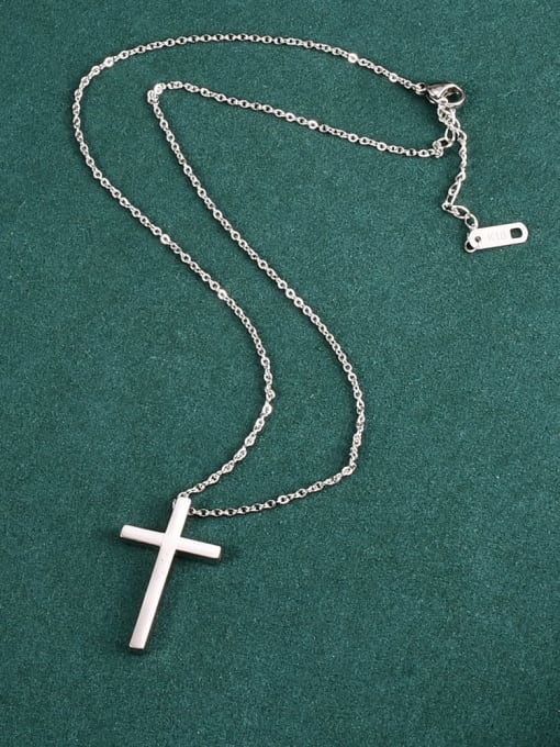 A TEEM Titanium Steel Cross Minimalist Necklace
