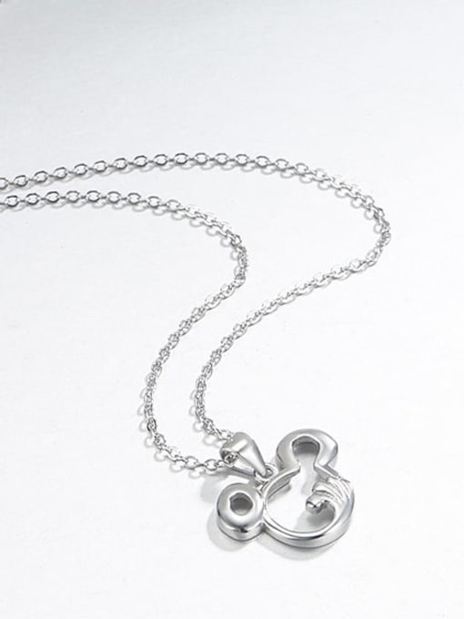 HAHN 925 Sterling Silver Rhinestone Mouse Minimalist Necklace