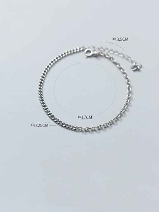 Rosh S925 silver fashion silver retro chain simple Bracelet 3