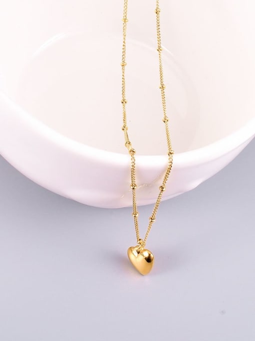 A TEEM Titanium Smooth Heart Minimalist pendant Necklace 3