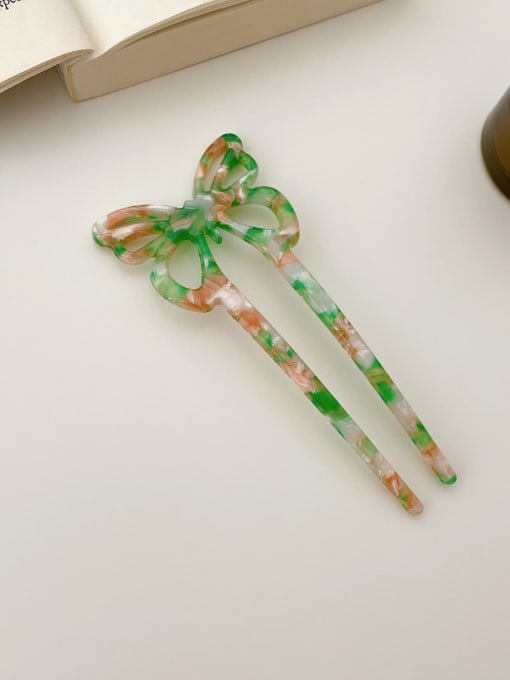 Broken flower green 11.8cm Cellulose Acetate Trend Bowknot Hair Comb