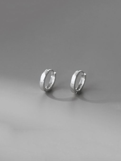 Rosh 925 Sterling Silver Geometric Minimalist Huggie Earring 0