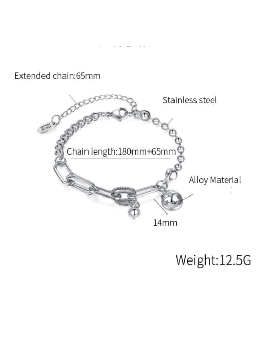 Open Sky Titanium Steel Geometric Hip Hop Link Bracelet 1