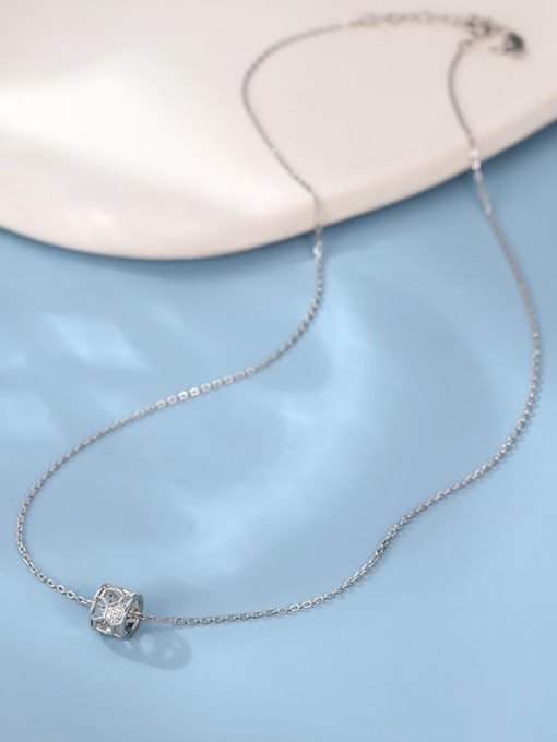 NS892 silver 925 Sterling Silver Cubic Zirconia Geometric Dainty Necklace