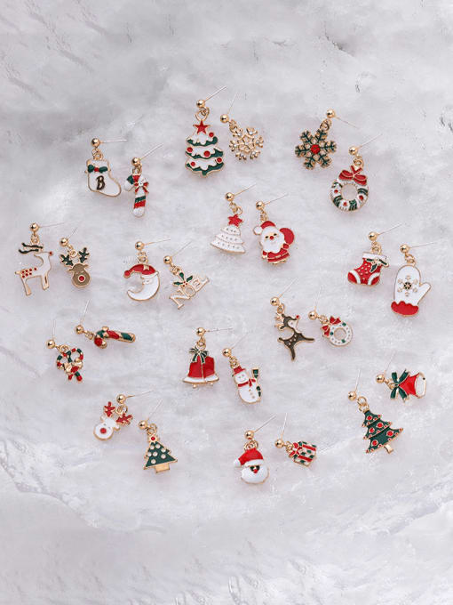Girlhood Alloy Enamel Christmas Seris Cute Stud Earring 0