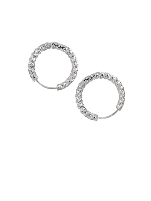 DAKA 925 Sterling Silver Hollow  Round Minimalist Stud Earring 0