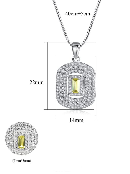 CCUI 925 Sterling Silver Cubic Zirconia Luxury square pendant Necklace 4
