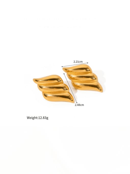 18K Gold Titanium Steel Geometric Minimalist Stud Earring