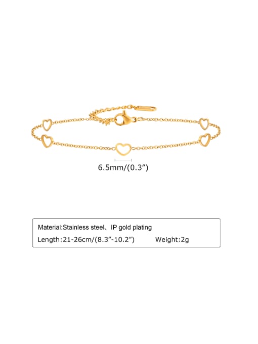 CONG Stainless steel  Heart Minimalist  Anklet 3