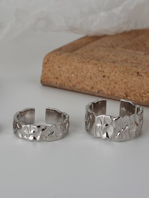 JENNY 925 Sterling Silver Irregular Artisan Band Ring 3