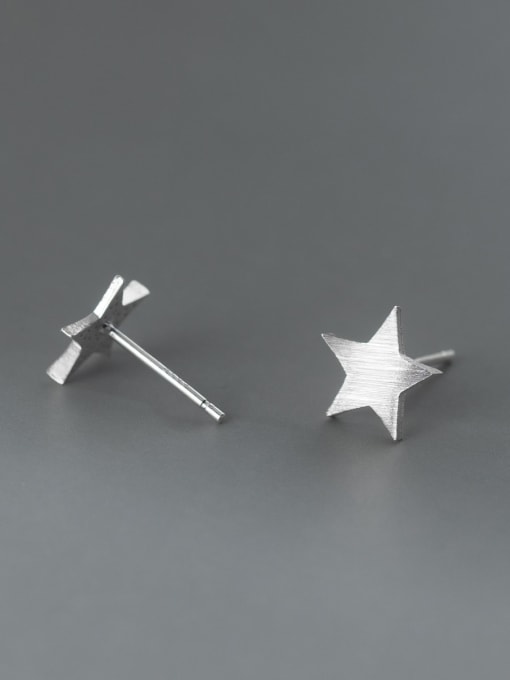 Rosh 925 Sterling Silver Five-Pointed Star Minimalist Stud Earring 2