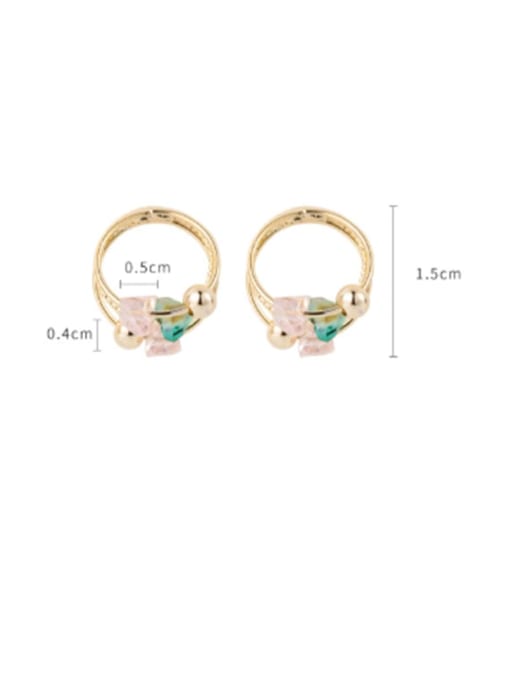 Girlhood Brass  Minimalist Multi-layer Round studs Stud Earring 2