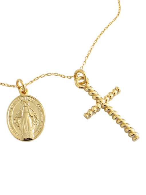 DAKA 925 Sterling Silver Cross Minimalist Regligious Necklace 2