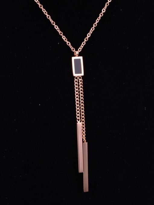 A TEEM Titanium Acrylic Square Minimalist Lariat Necklace 0