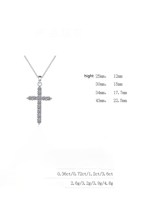 MOISS 925 Sterling Silver Moissanite Cross Dainty Regligious Necklace 4