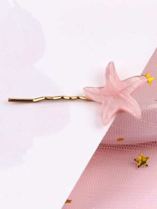 Starfish and water powder Alloy Cellulose Acetate Minimalist Heart Hair Pin