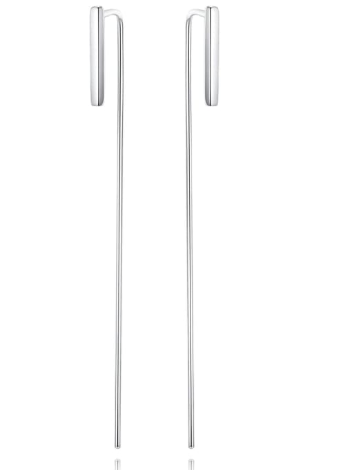 CCUI 925 Sterling Silver Simple  Fashionable l Minimalist Long Ear Hook  Thread Earring 0