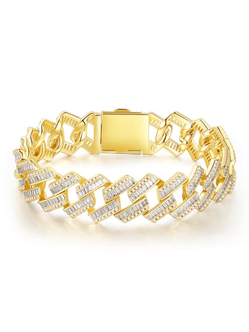 BLING SU Stainless steel Cubic Zirconia Geometric Luxury Bracelet