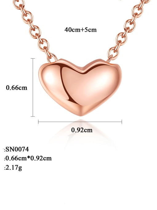 CCUI 925 Sterling Silver Simple fashion heart pendant Necklace 3