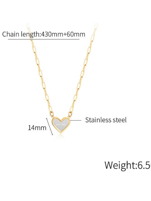 Open Sky Titanium Steel Shell Heart Minimalist Necklace 4