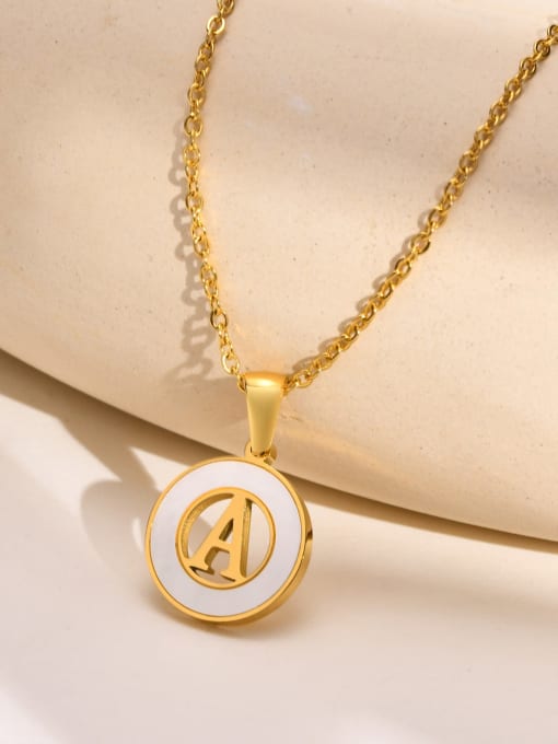 CONG Stainless steel Shell Letter Minimalist Necklace 3