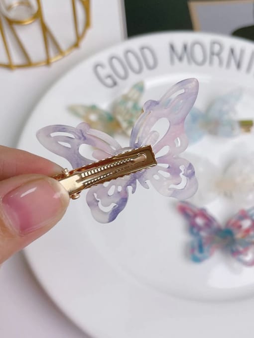 Chimera Cellulose Acetate Cute Butterfly Alloy Hair Barrette 2