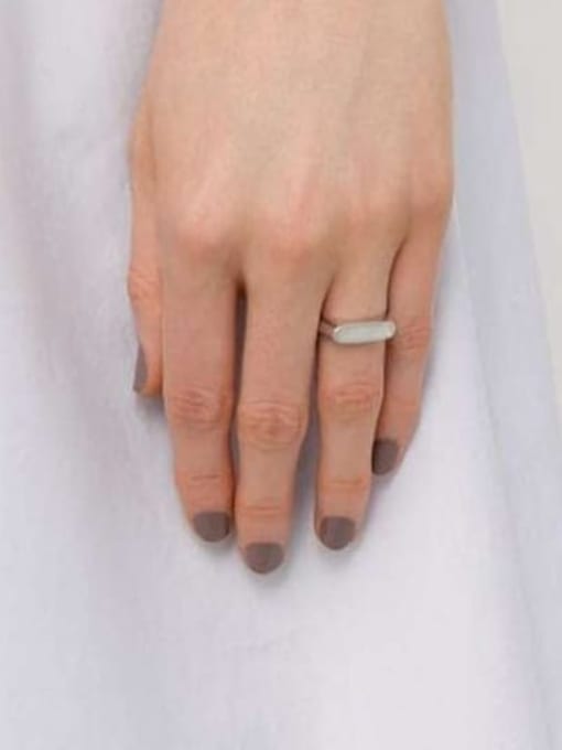 GROSE Stainless steel Shell Geometric Minimalist Band Ring 2