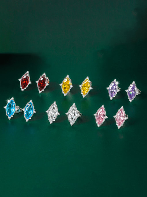 X&S Brass Cubic Zirconia Geometric Luxury Cluster Earring